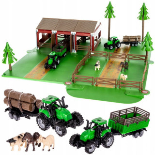 WOOPIE Farm Set s figúrkami zvieratiek + 2 Tras